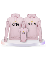 Familienlook Hoodies mit King Queen Prince Princess | Paarpulli