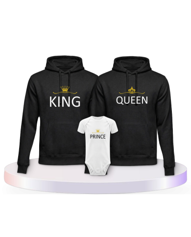 Familienlook Hoodies mit King Queen Prince Princess | Paarpulli