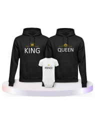Familienlook Hoodies mit King Queen Prince Princess | Paarpulli