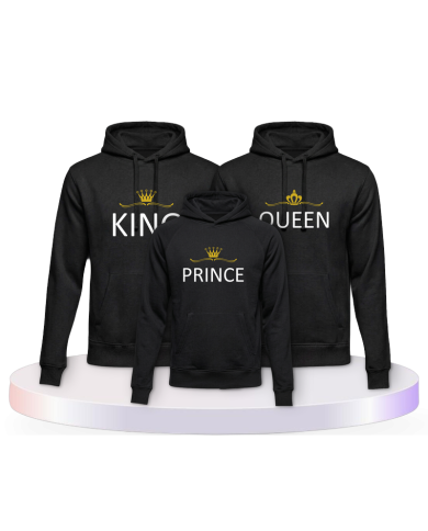 bedruckt mit King Queen und Princess/Prince Familien | Paarpulli