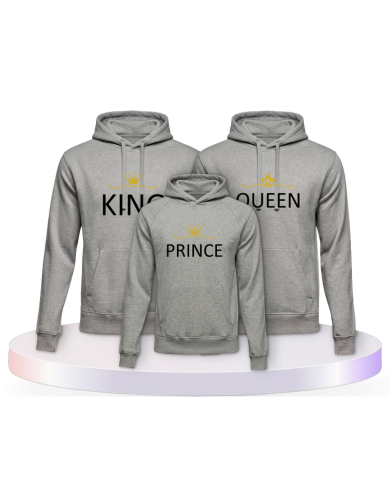 bedruckt mit King Queen und Princess/Prince Familien | Paarpulli