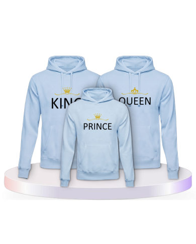 bedruckt mit King Queen und Princess/Prince Familien | Paarpulli