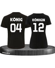 König und Königin mit Wunschzahlen in schwarz