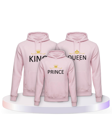 bedruckt mit King Queen und Princess/Prince Familien | Paarpulli