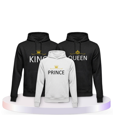 bedruckt mit King Queen und Princess/Prince Familien | Paarpulli
