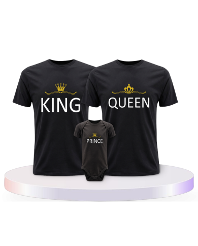 Baby Shirt mit King Queen und Prince Princess Familien | Paarpulli