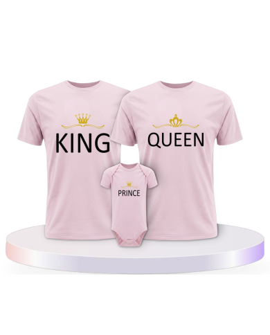 Baby Shirt mit King Queen und Prince Princess Familien | Paarpulli