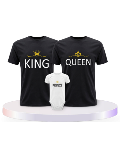 Baby Shirt mit King Queen und Prince Princess Familien | Paarpulli
