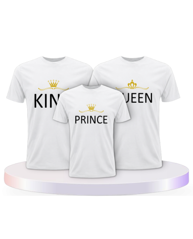 Familie Shirts King Queen und Princess/Prince mit Krone | Paarpulli