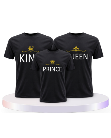 Familie Shirts King Queen und Princess/Prince mit Krone | Paarpulli
