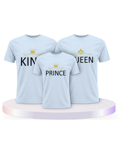 Familie Shirts King Queen und Princess/Prince mit Krone | Paarpulli