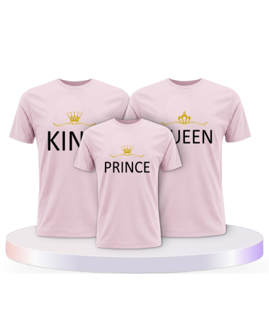 Familie Shirts King Queen und Princess/Prince mit Krone | Paarpulli