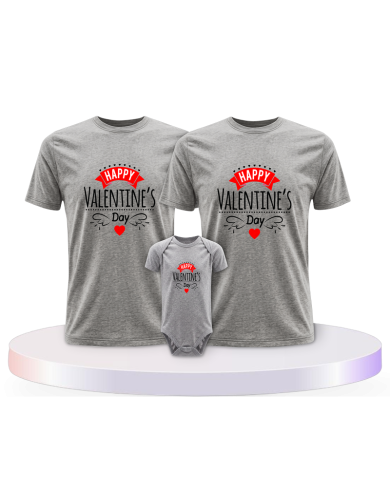 Happy Valentinstag Familienset T-Shirts | Paarpulli