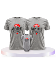 Happy Valentinstag Familienset T-Shirts | Paarpulli