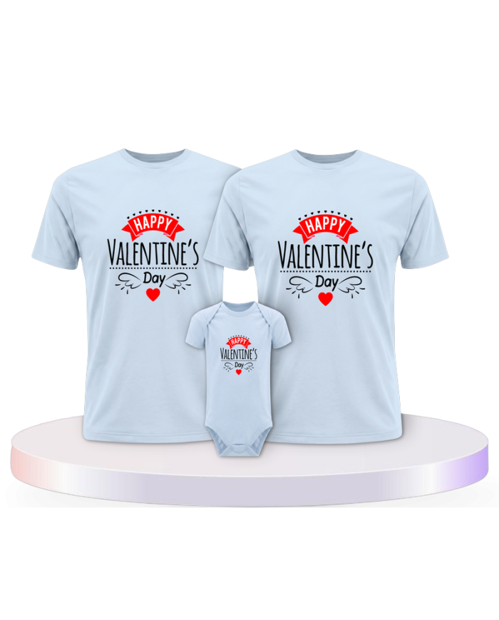 Happy Valentinstag Familienset T-Shirts | Paarpulli