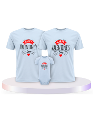 Happy Valentinstag Familienset T-Shirts | Paarpulli