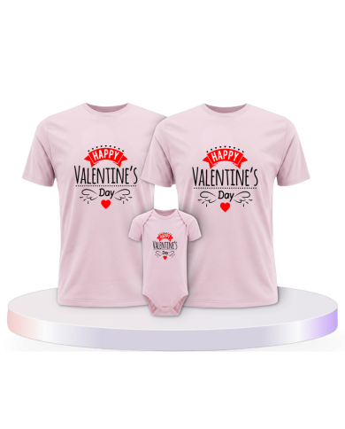 Happy Valentinstag Familienset T-Shirts | Paarpulli