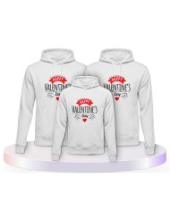 Happy Valentinstag Familienset Hoodies | Paarpulli