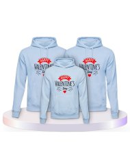Happy Valentinstag Familienset Hoodies | Paarpulli