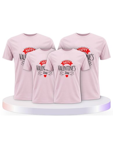 Happy Valentinstag Familienset T-Shirts | Paarpulli