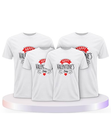 Happy Valentinstag Familienset T-Shirts | Paarpulli