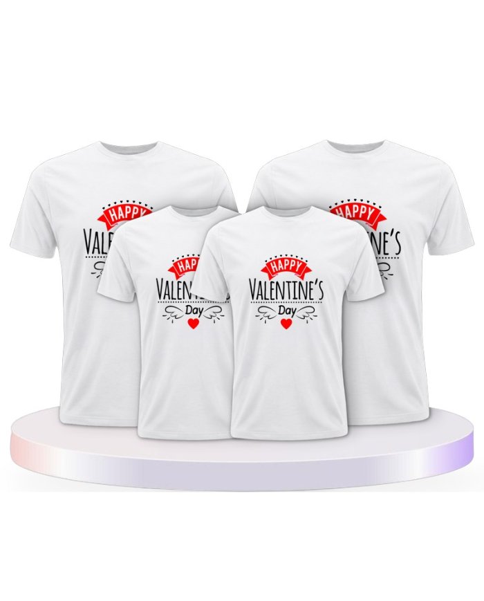 Happy Valentinstag Familienset T-Shirts | Paarpulli