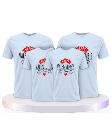 Happy Valentinstag Familienset T-Shirts | Paarpulli