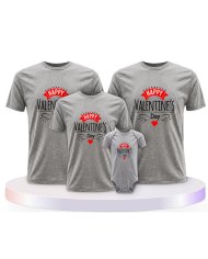 Familienlook T-Shirts mit Happy Valentinstag | Paarpulli