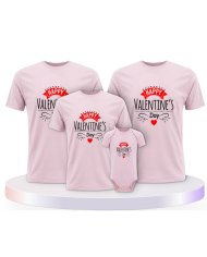 Familienlook T-Shirts mit Happy Valentinstag | Paarpulli