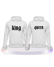 King und Queen mit schlichtem Design Couple Hoodies kaufen | Paarpulli
