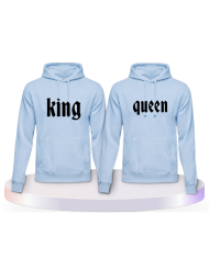 King und Queen mit schlichtem Design Couple Hoodies kaufen | Paarpulli