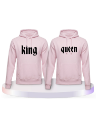 King und Queen mit schlichtem Design Couple Hoodies kaufen | Paarpulli