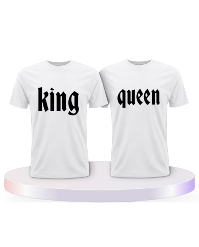 King und Queen mit schlichtem Design Pärchen T-Shirts | Paarpulli