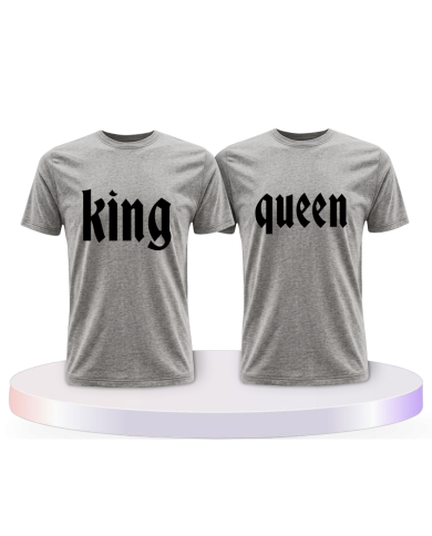 King und Queen mit schlichtem Design Pärchen T-Shirts | Paarpulli