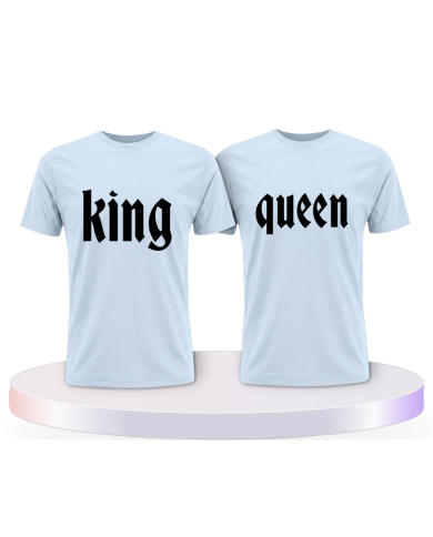 King und Queen mit schlichtem Design Pärchen T-Shirts | Paarpulli