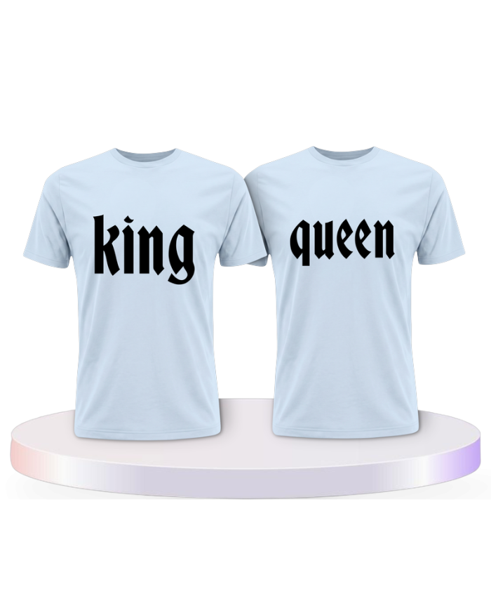 King und Queen mit schlichtem Design Pärchen T-Shirts | Paarpulli