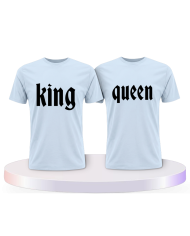 King und Queen mit schlichtem Design Pärchen T-Shirts | Paarpulli