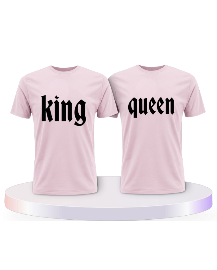King und Queen mit schlichtem Design Pärchen T-Shirts | Paarpulli
