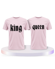 King und Queen mit schlichtem Design Pärchen T-Shirts | Paarpulli