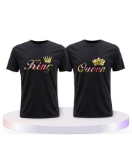 Gemeinsamer Look: King und Queen Blumenmuster T-Shirts | Paarpulli
