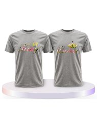 Gemeinsamer Look: King und Queen Blumenmuster T-Shirts | Paarpulli