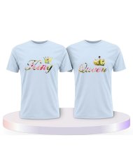 Gemeinsamer Look: King und Queen Blumenmuster T-Shirts | Paarpulli