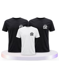 Beidseitig mit Wunschname und Wunschzahl Familien T-Shirts | Paarpulli