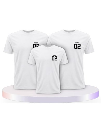 Beidseitig mit Wunschname und Wunschzahl Familien T-Shirts | Paarpulli