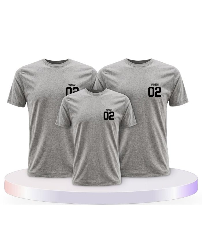 Beidseitig mit Wunschname und Wunschzahl Familien T-Shirts | Paarpulli