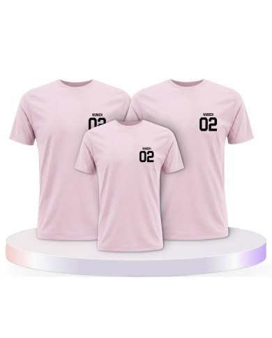 Beidseitig mit Wunschname und Wunschzahl Familien T-Shirts | Paarpulli