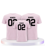Beidseitig mit Wunschname und Wunschzahl Familien T-Shirts | Paarpulli