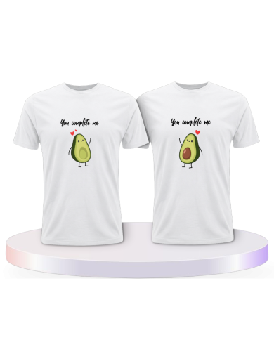 You Complete Me Avocado Couple T-Shirts kaufen | Paarpulli