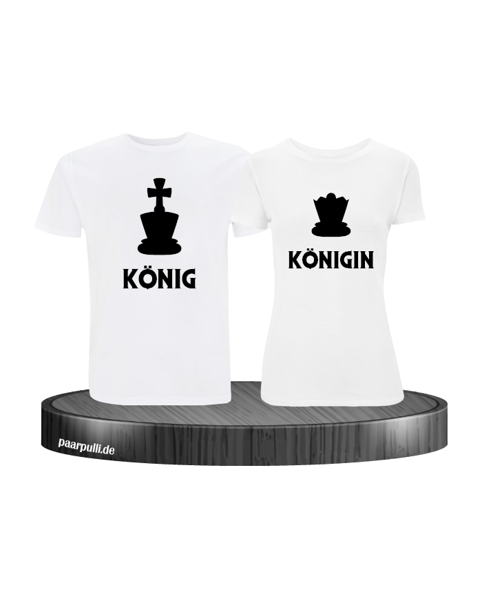 König Königin mit schachfiguren t shirts  in weiß