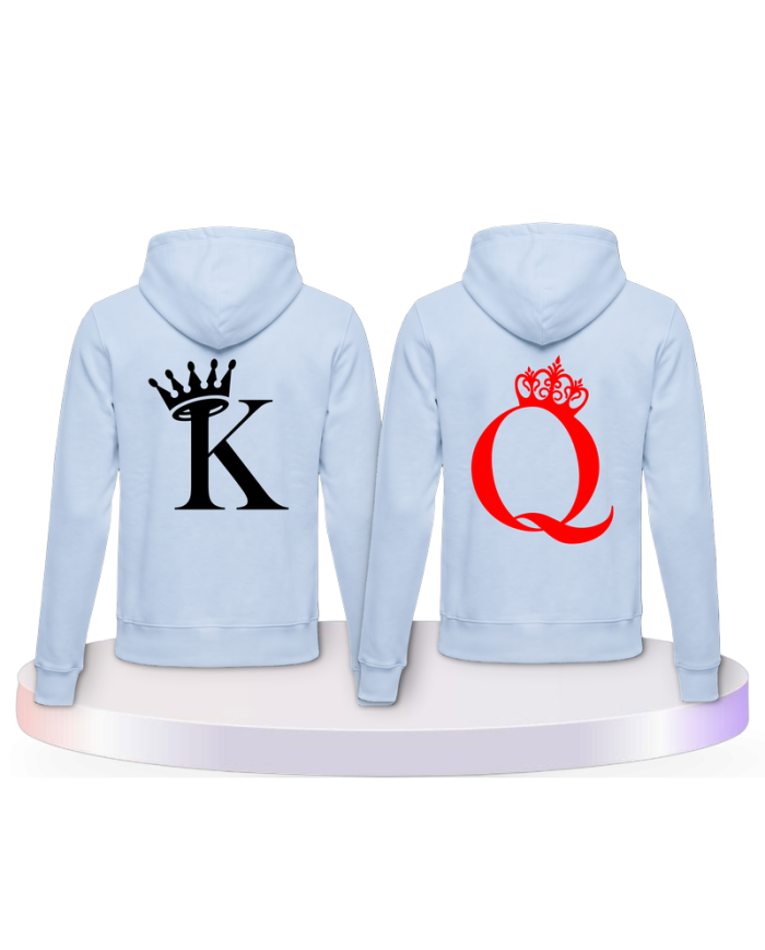 King & Queen Pullis im Kartenspiel Design Pärchen T-Shirts | Paarpulli
